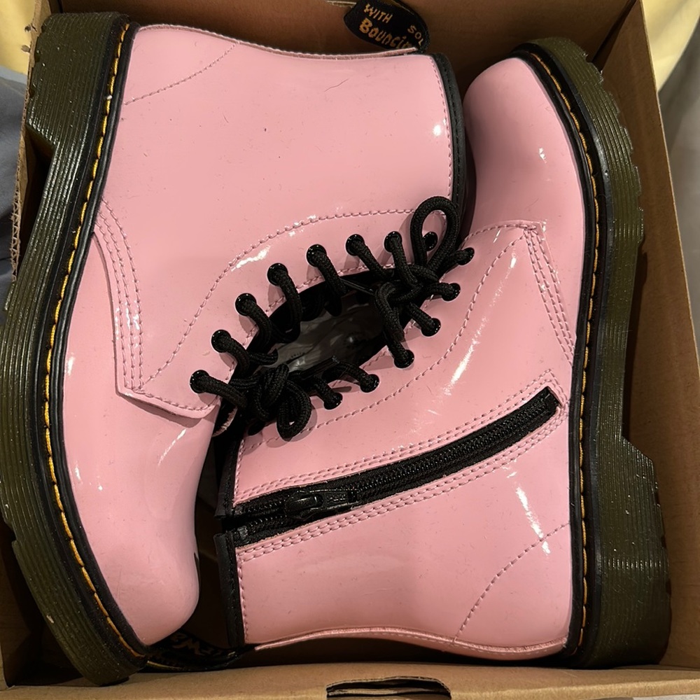 Pink patent leather Dr Martens still in box not worn